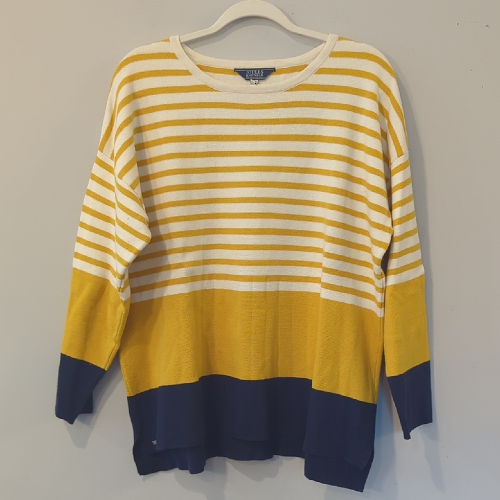 Joules Striped Sweater Jumper size 12 Cotton‎ Wool